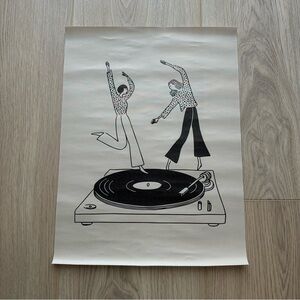 Record Player Dance Canvas Art Print Poster